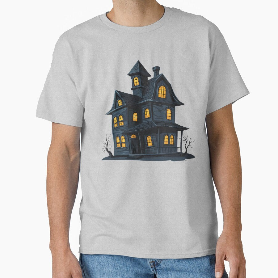 Spooky Halloween  Haunted House by Jonaree Art Design