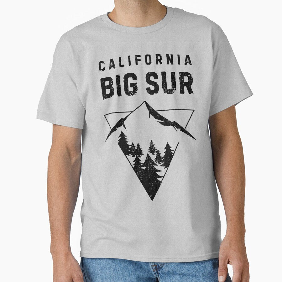 California Big Sur Minimal Logo Mountain and Trees by collectees1