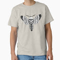 Monochrome Death Head Moth Skull Illustration, Black and White by IrenicBears