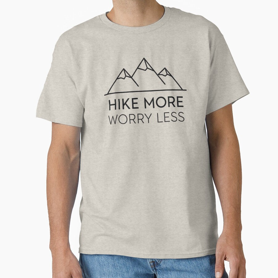 Hike More Worry Less Minimalist Mountain Design by Gabe1983