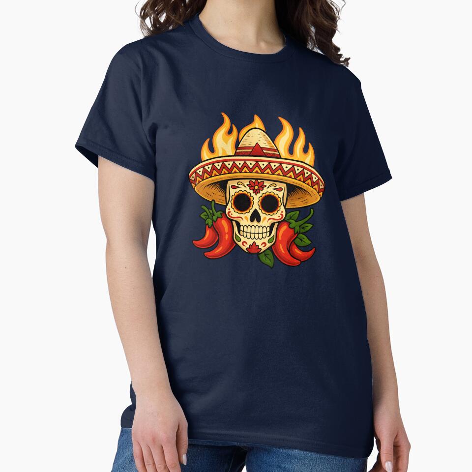 Sugar Skull with Chilli Peppers by VelvetRoom