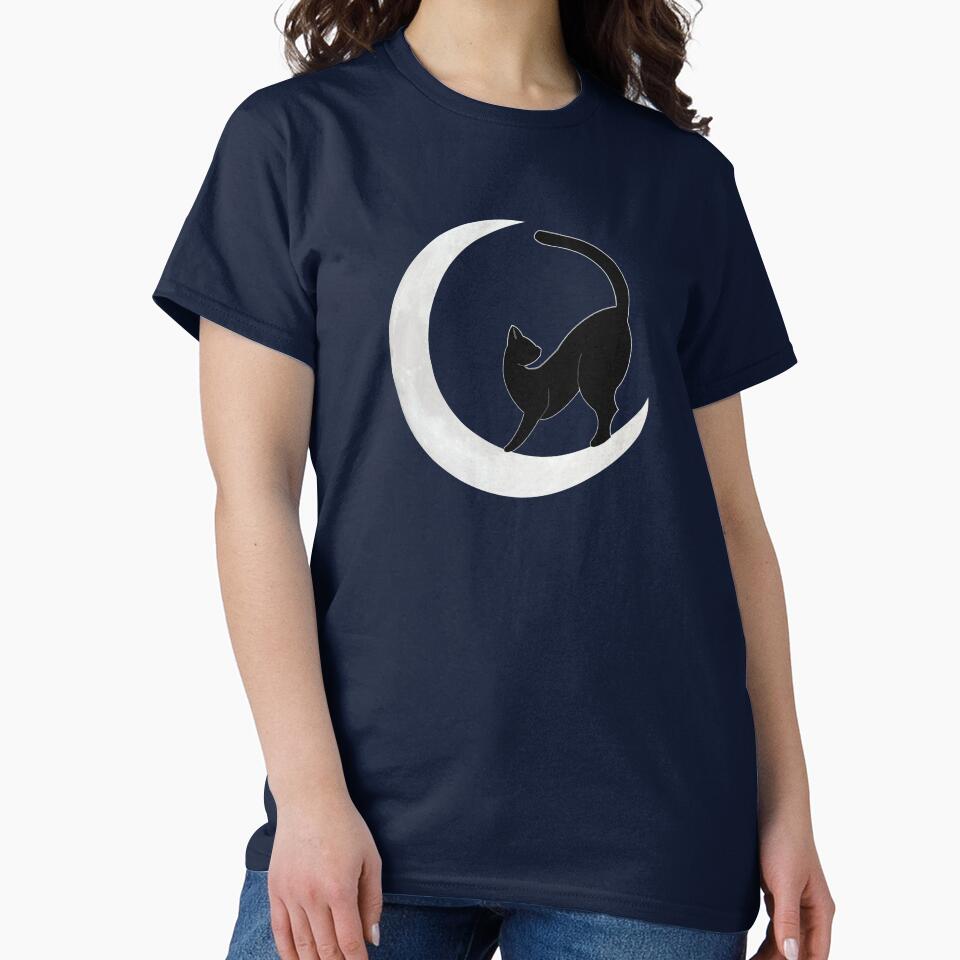 Cat sitting on a crescent moon by SaraM-design