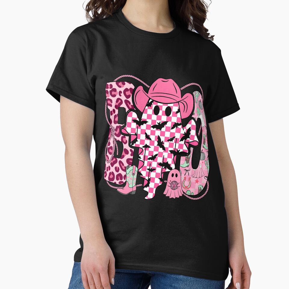 Western Halloween Pink Cowgirl Ghost by KroghDs