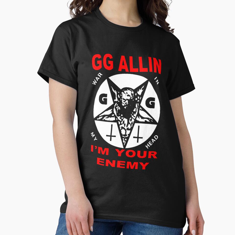 GG Allin War In My Head Pentagram Scum Punk Art by Cat-butt-shirts