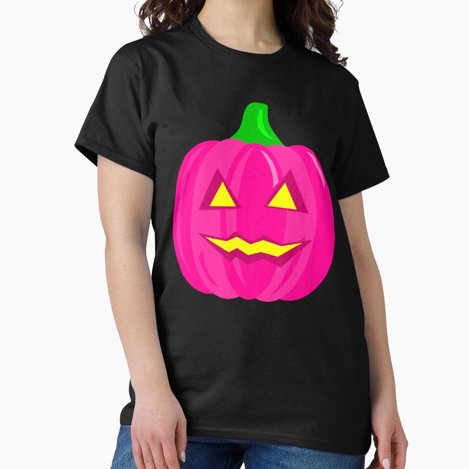 creepy halloween pumpkin pink by Gossip Rag