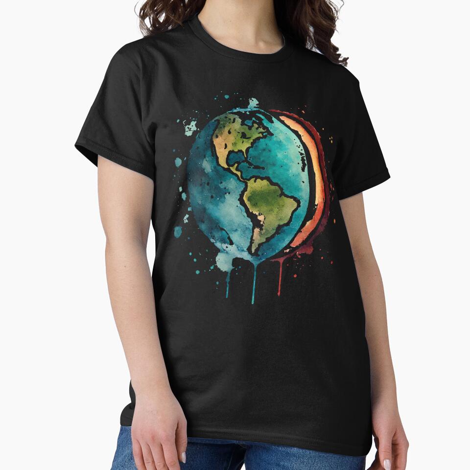 Watercolor Earth: Abstract Planet Art by LuminShadowArt
