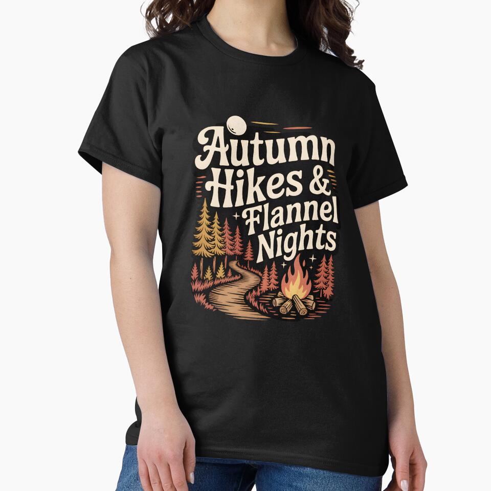 Autumn Hikes & Flannel Nights - Outdoor Fall Adventure Design by Jollys-ArtShop