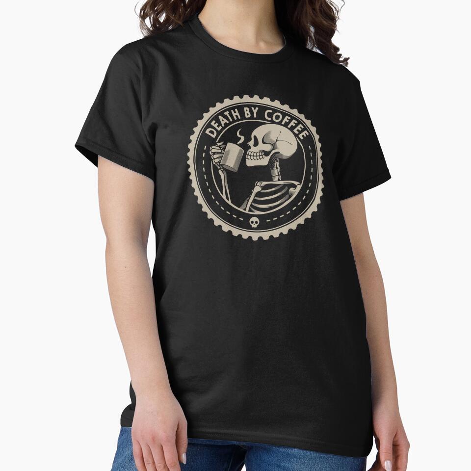 Death by Coffee Funny Skeleton by Tobe Fonseca by Tobe Fonseca®
