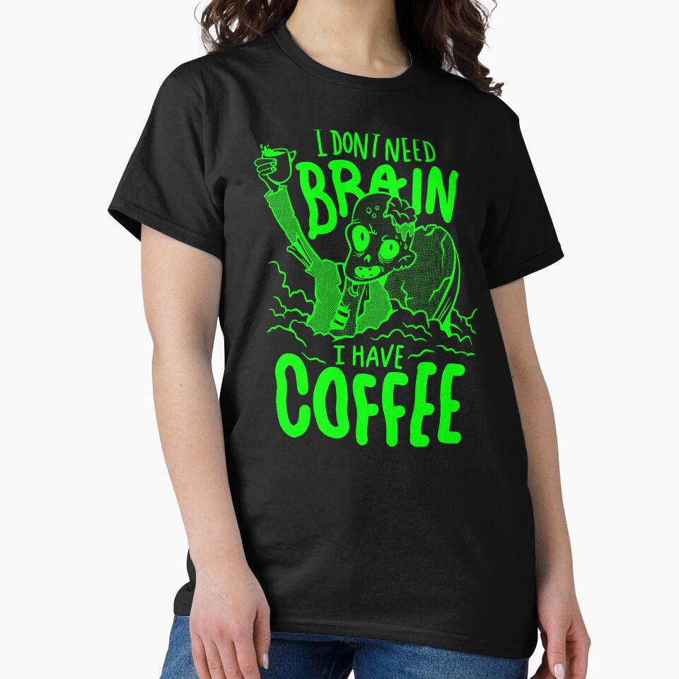 acid green halloween coffee drinking zombie by Gossip Rag