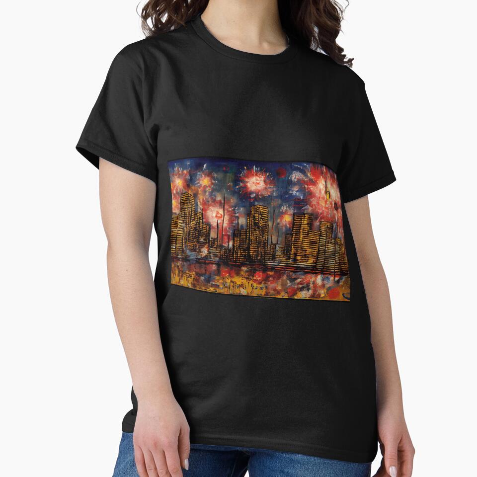 City skyline and firework by LonelyKraken