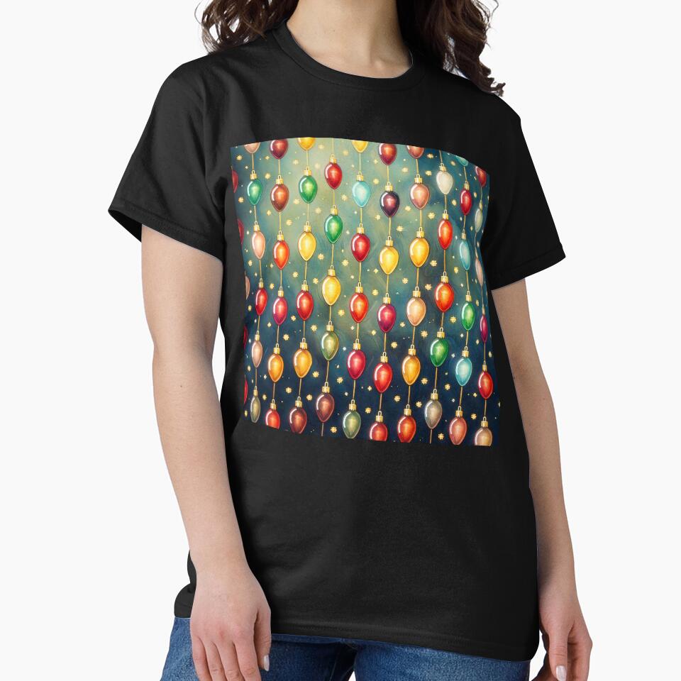 Retro Christmas Lights Pattern by ArtFactoryAI
