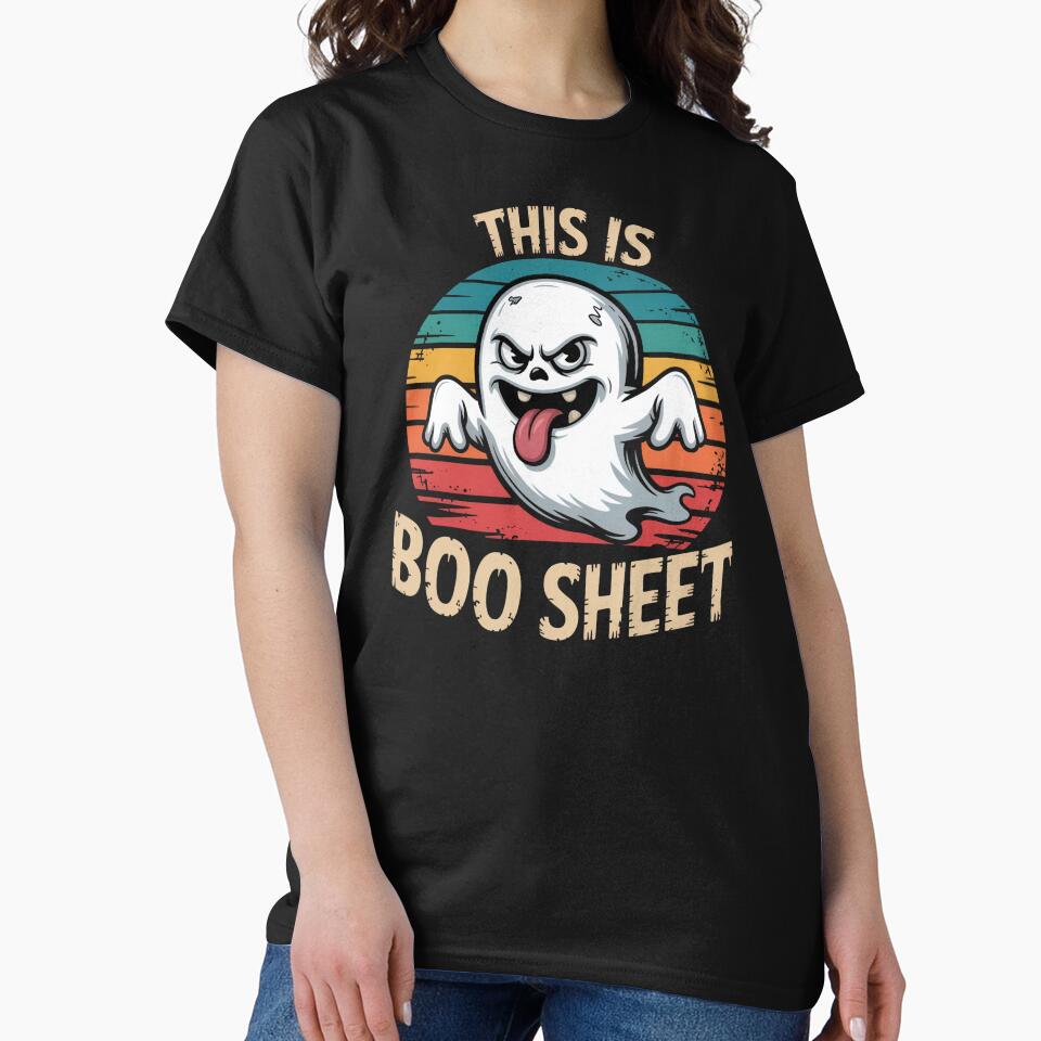This Is Boo Sheet Ghost Retro Halloween by VinsendDraconi
