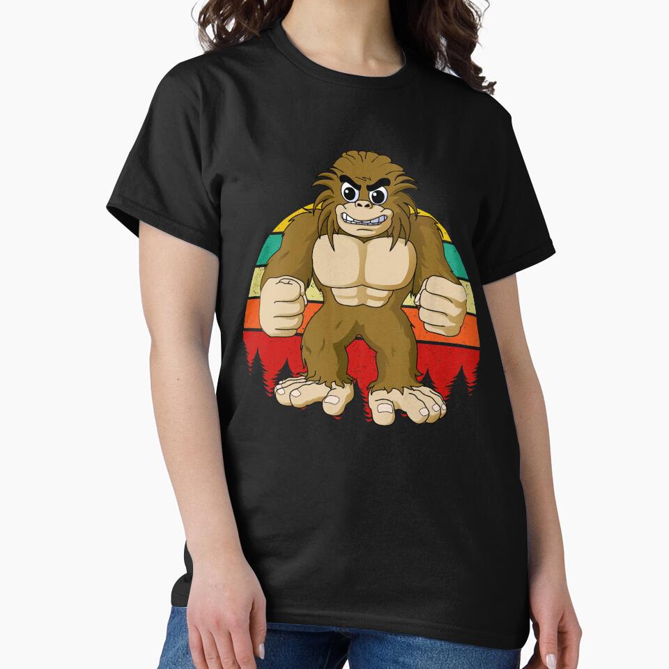 Bigfoot Character Forest Sunset Distressed by tpixx