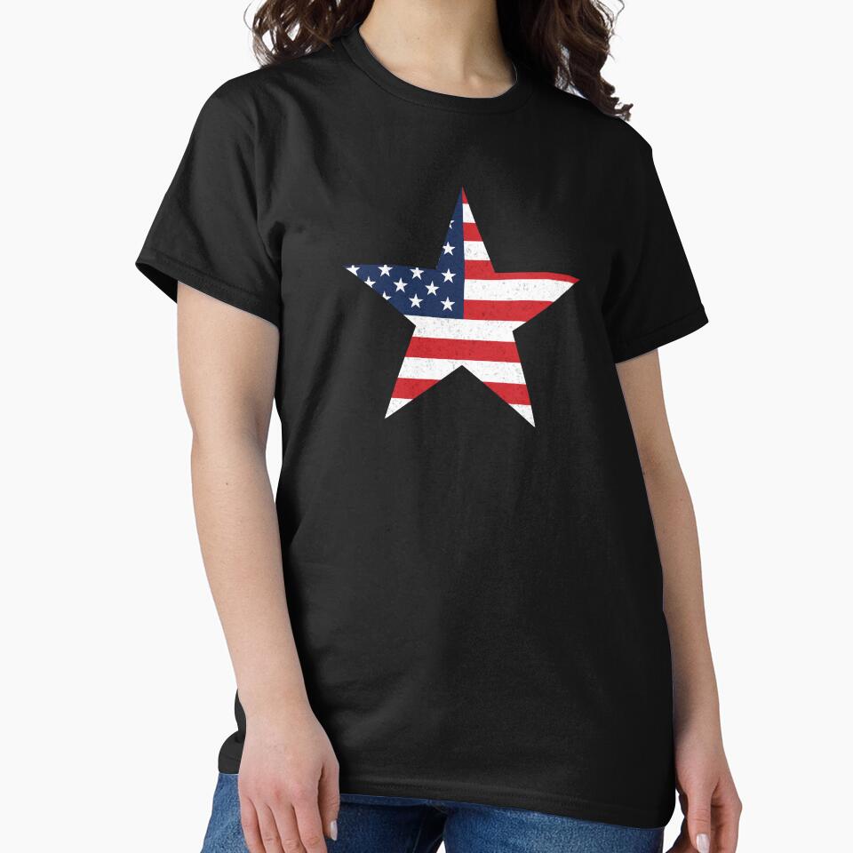 Vintage Distressed American Flag Star | Retro Patriotic by Marshallamoakohene