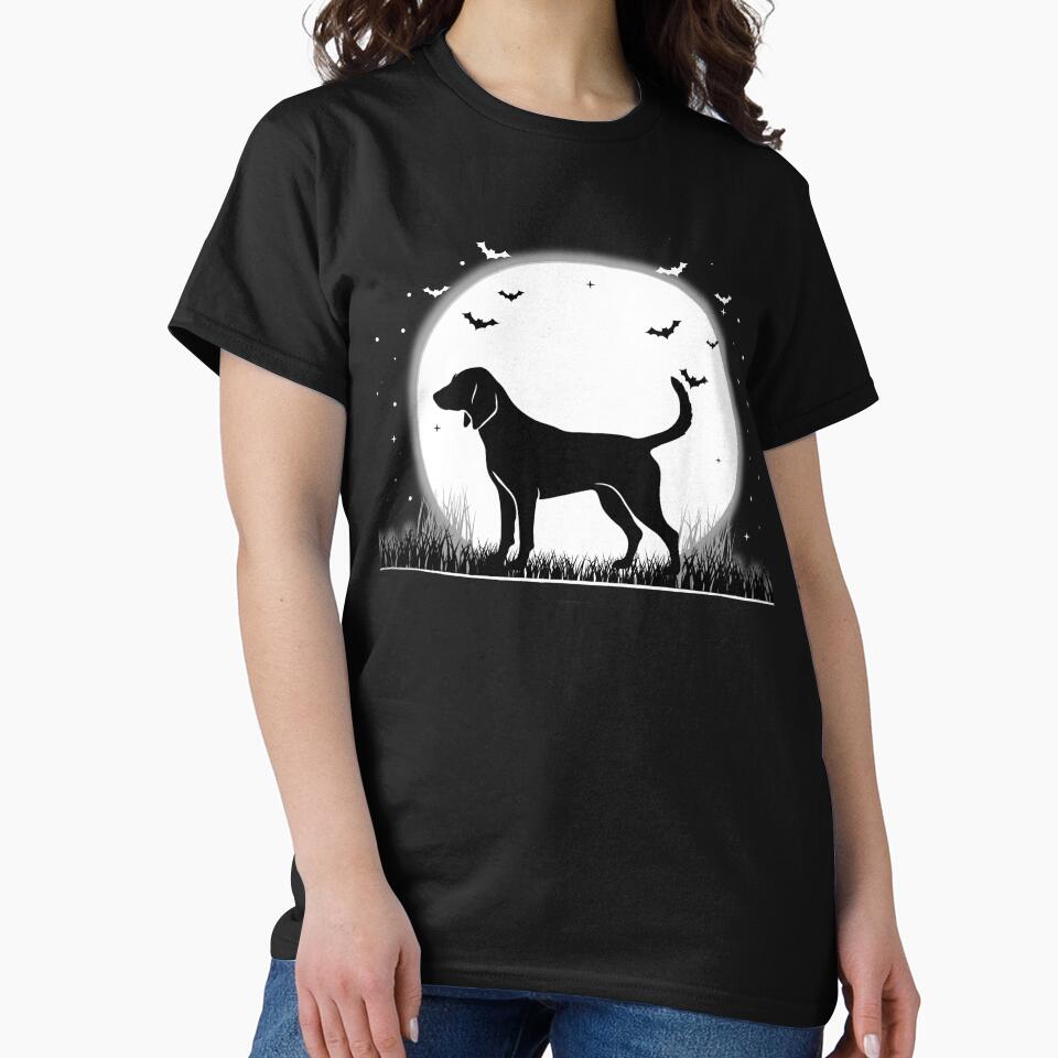 English Foxhound Dog – Halloween Moon Silhouette by The Real Life Symphony