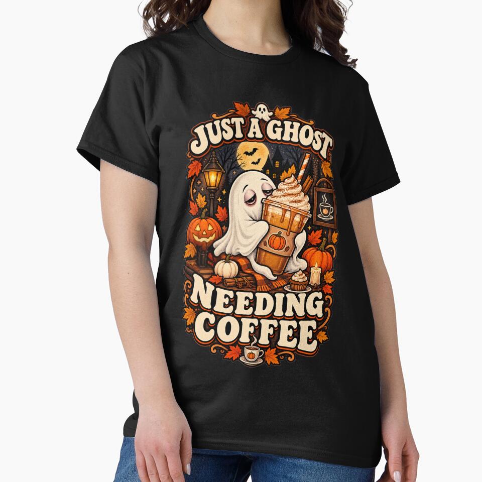 Ghost Needing Coffee Pumpkin Spice Halloween by STOREMAAR