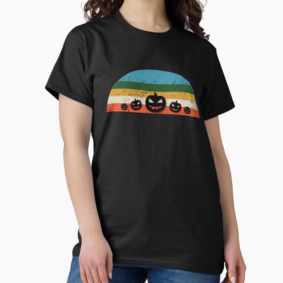 Halloween Retro Style Black Pumpkin by YCRDesign