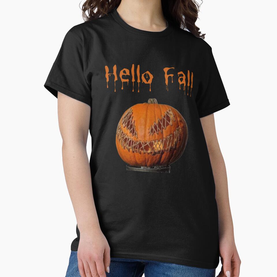 Hello Fall Scary Halloween Pumpkin by moonlightglo