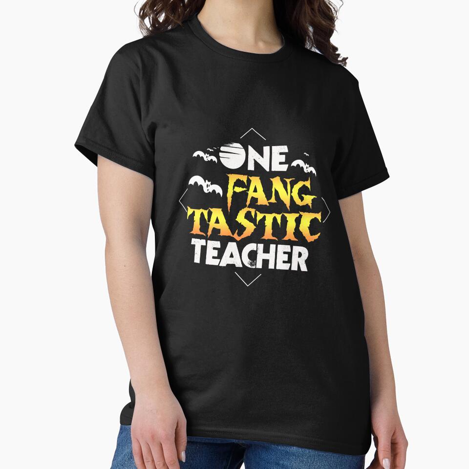 One fang tastic teacher halloween qoute by mederDESIGNS