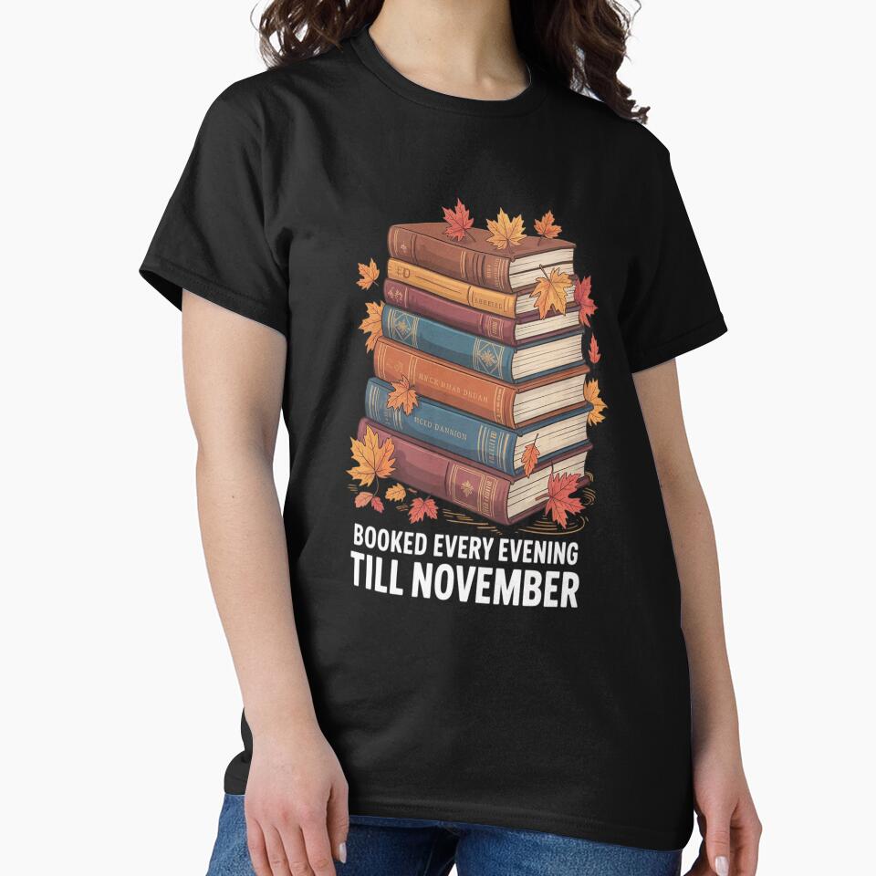 Booked Every Evening Autumn Fall Season Book Reader Bookworm by VladoZork