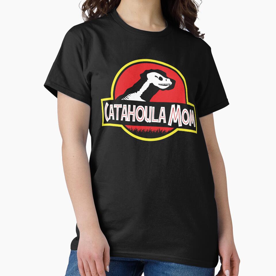 (For Dark Background) Jurassic Catahoula Leopard Dog Mom by More Cute Dogs