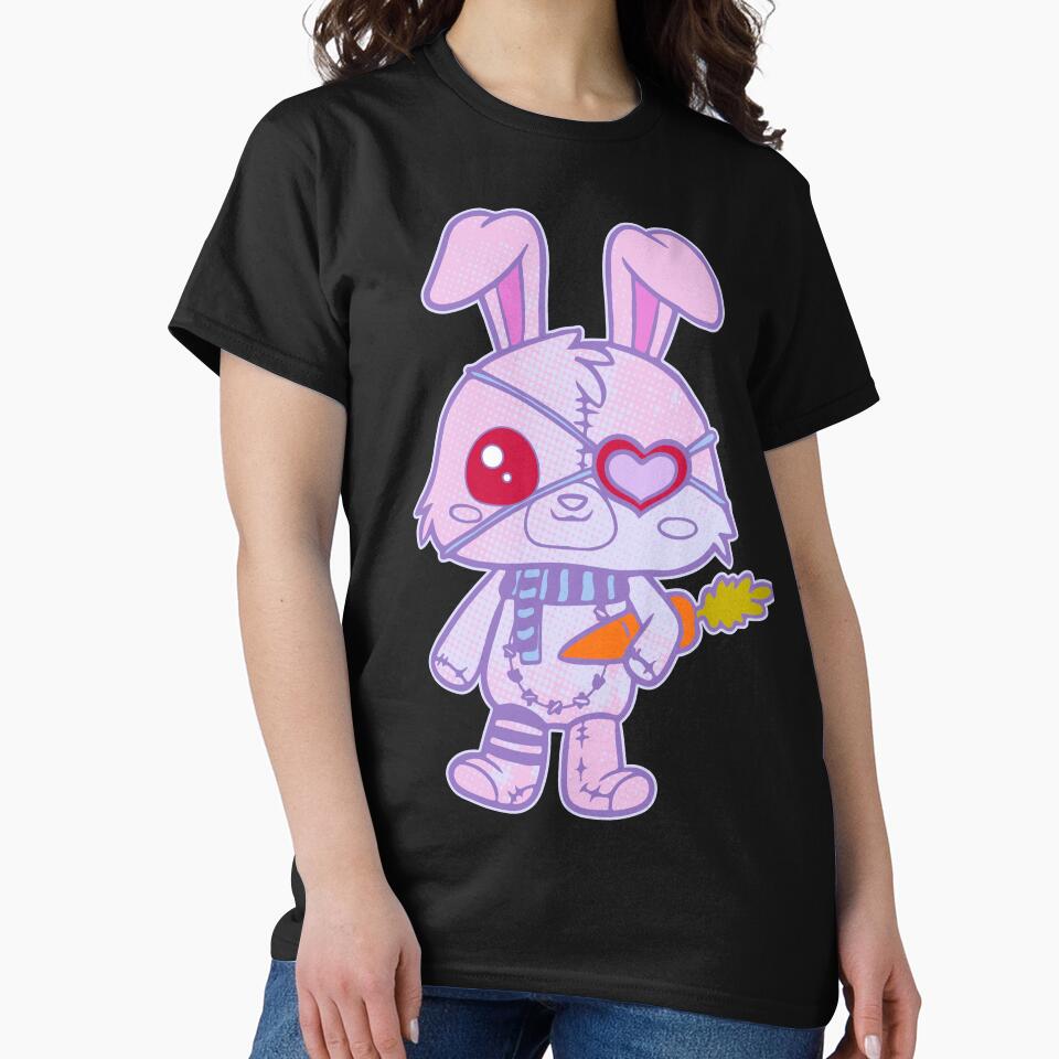Pastel Goth Kawaii Bunny with Eyepatch by trishtuesday