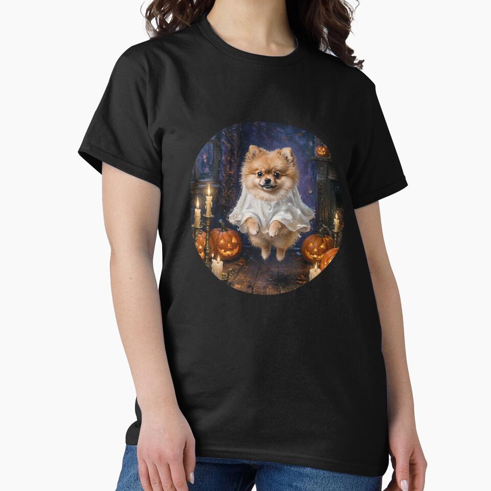 Cute Pomeranian Ghost Halloween | Spooky Gothic Puppy by cr6zym1nd