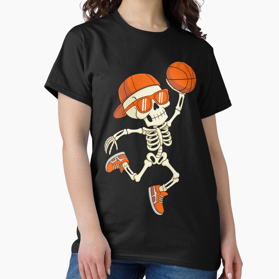Skeleton Funny Basketball by tiekanamac