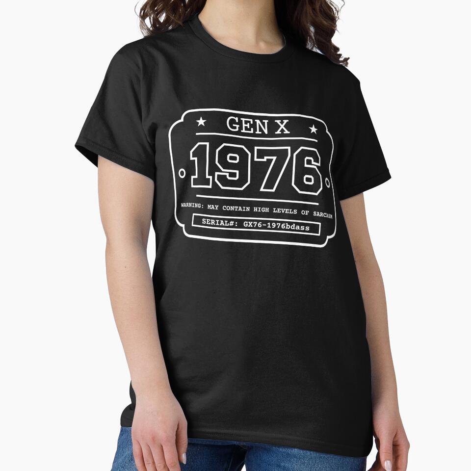 1976 GEN X Badge Vintage Industrial Label Generation X Design Retro Birthday Year by HYPNK