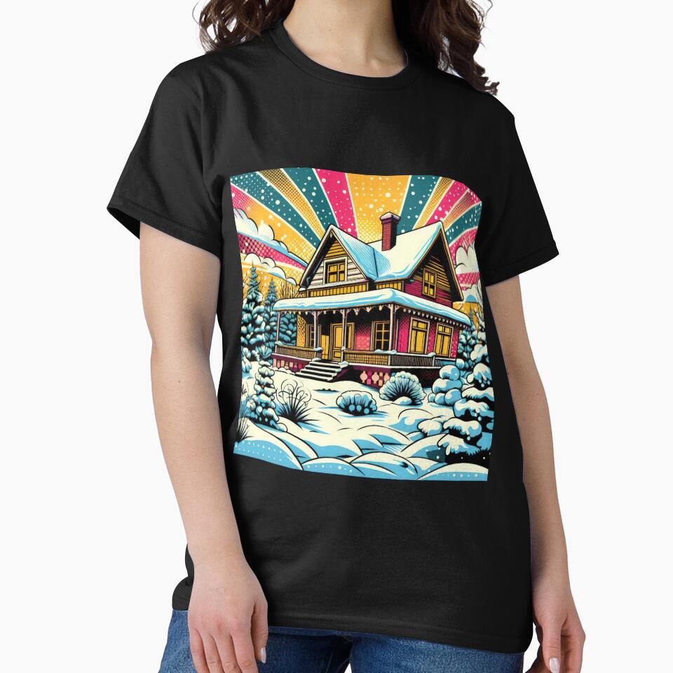 Christmas Vintage house with snow,Christmas landscape,christmas retro,Christmas Vintage by Expressions-Sel