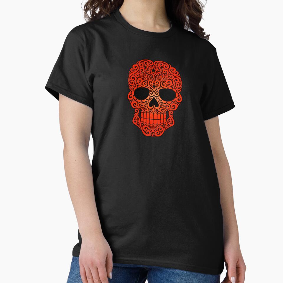 Red Swirling Sugar Skull by JeffBartels