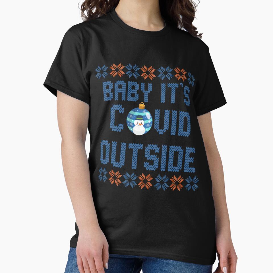 Baby It's C*VID Outside in Blue & Orange by BlushPearls