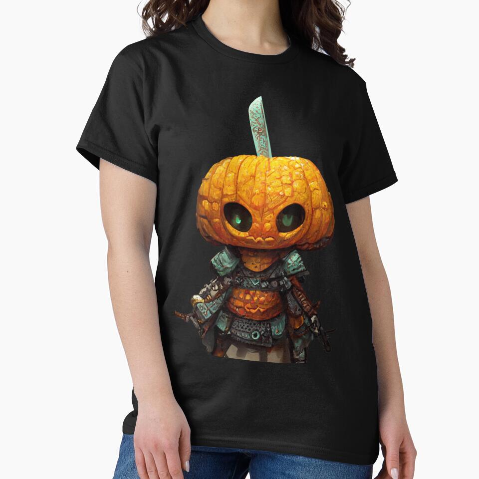 Pumpkin Warrior scary face Holding a weapon- Pumpkin Ghost Halloween-Halloween Pumpkin by hassendz