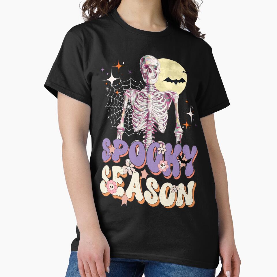 Pastel Skeleton Stained Glass Spooky Halloween Season Gifts For Men Women Matching Costume Party by LittleZea