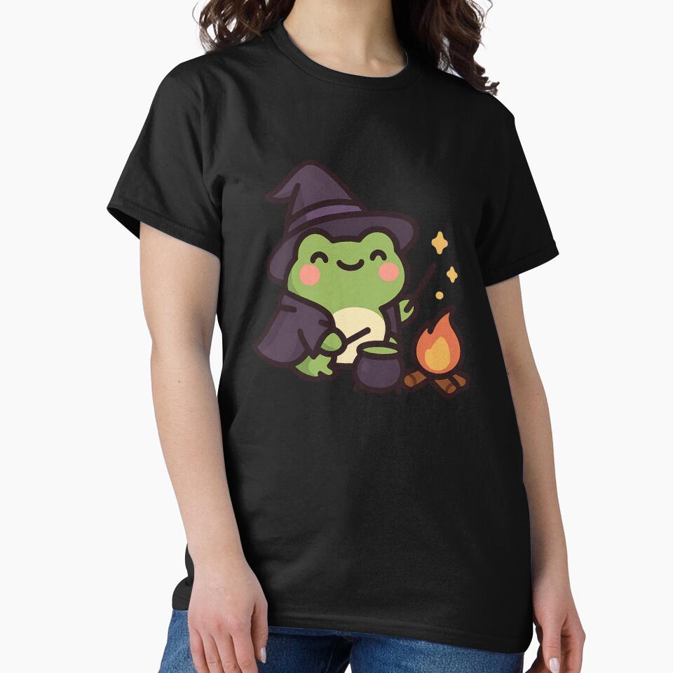 Kawaii Wizard Frog – Cute Halloween Frog Illustration by VDekDesigns