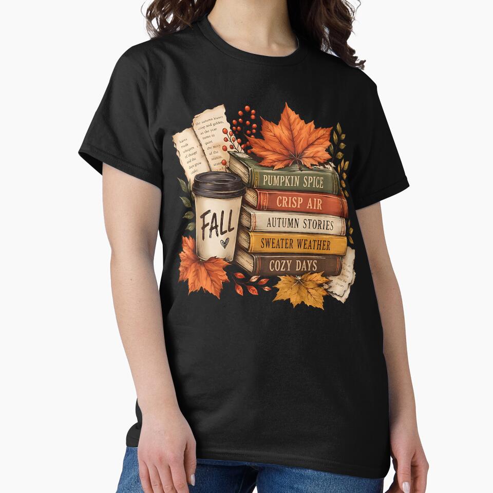 Book Stack Coffee Fall Leaves Bookworm Autumn Fall Vibes by Pider-Vampire