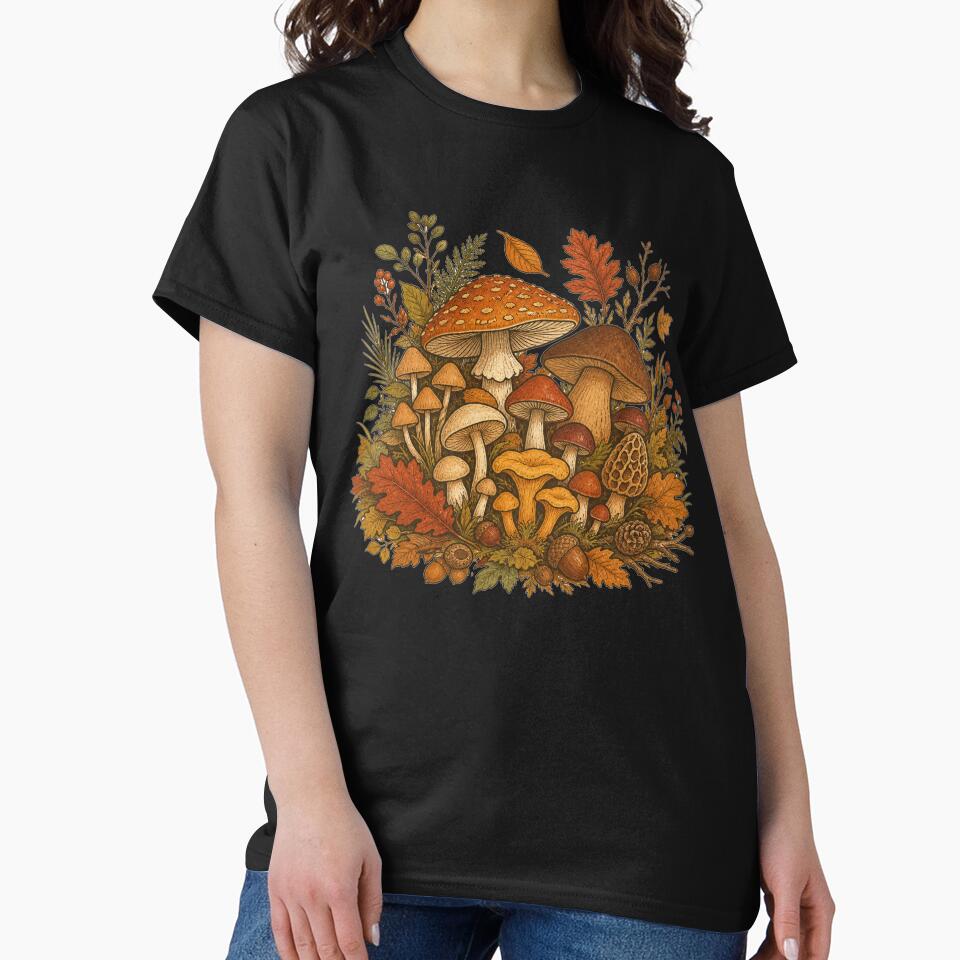 Retro Autumn Mushroom Patch | Woodland Mushroom Ecosystem by Galskap