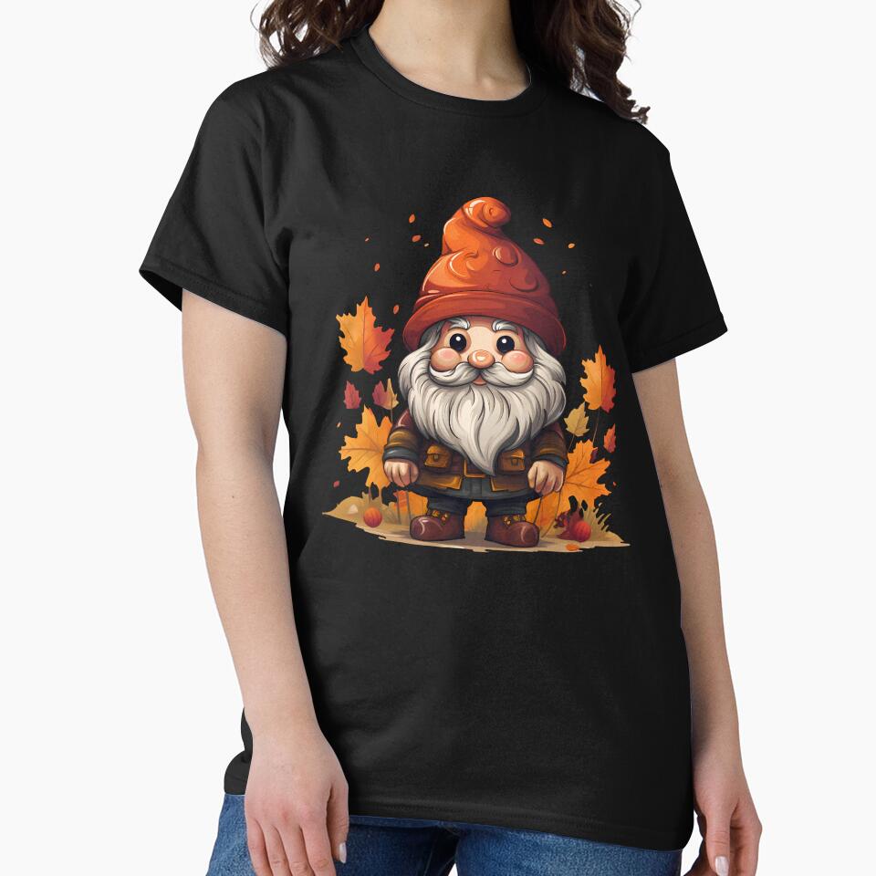 Cute Fall Gnome Autumn Leaves Orange Beanie by NearlyNow