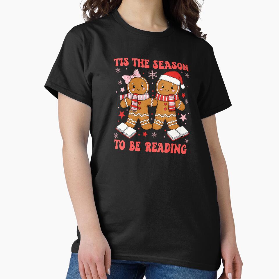 Tis The Season Reading Christmas Book Lovers Teacher by WayTBeenkenArt
