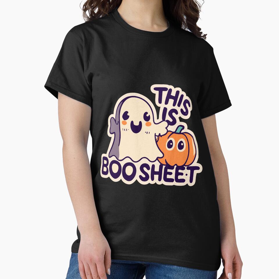 This is Boo Sheet - Ghost with Pumpkin by MonkaDesigns