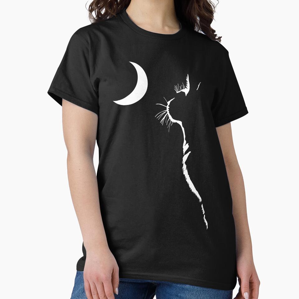 Black Cute Cat and Moon by gardentree