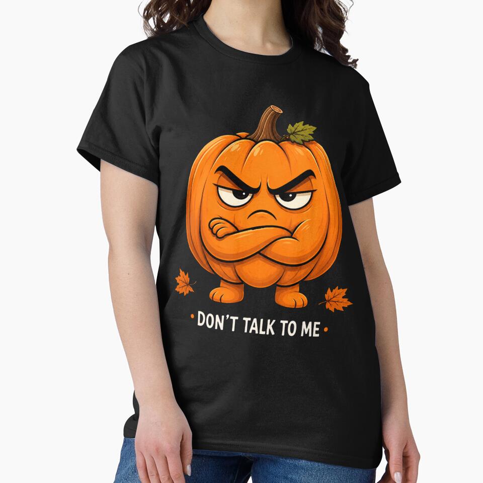 Angry Pumpkin Don't Talk To Me Halloween Cartoon by Jollivane Studio