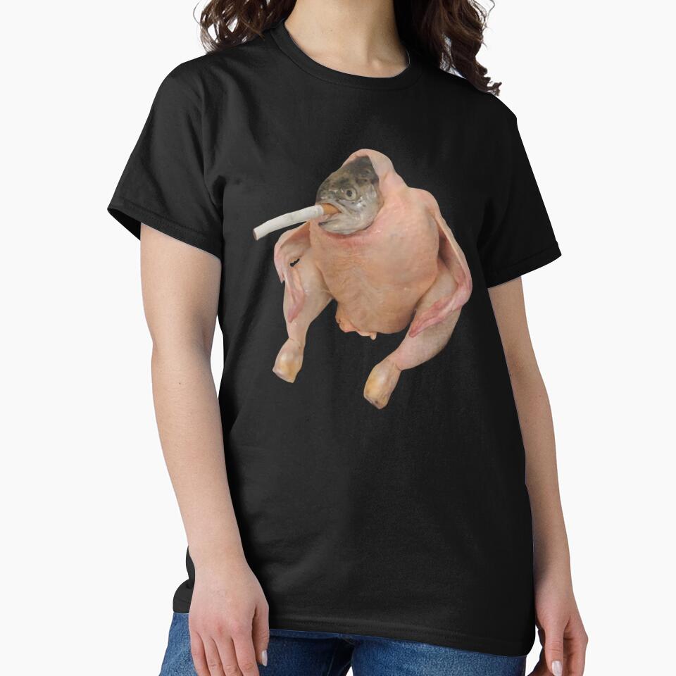 HQ Fish Face Chicken Smoking a Cigarette Meme by fomodesigns