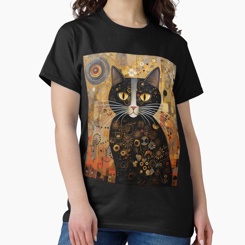 gustav klimt cat - Vintage Art Nouveau Style Painting Of A Cat Inspired By Gustav Klimt by beeene