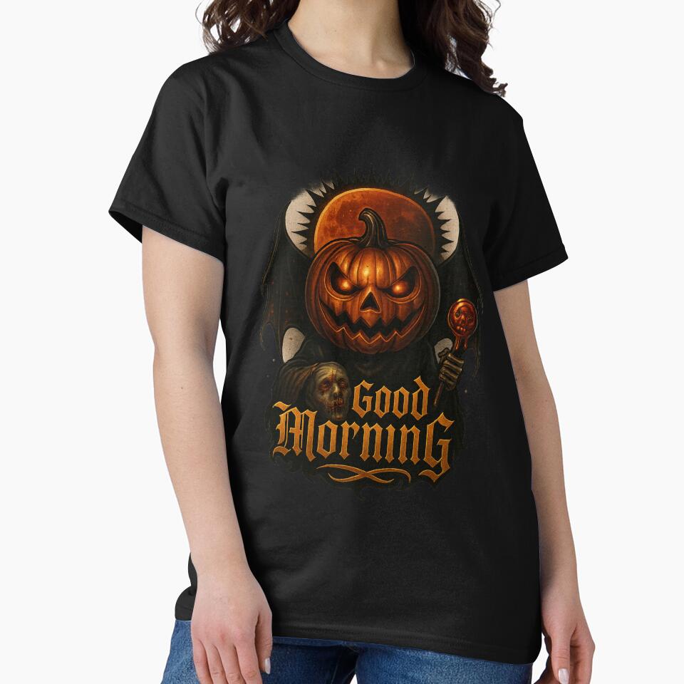 Gothic Pumpkin Good Morning – Halloween Design by NoirAuraX