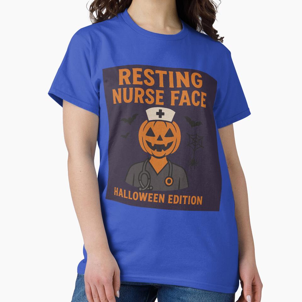 Funny Pumpkin Head Nurse – Spooky Resting Nurse Face Design – Halloween Medical Gift by EdCraftProjects