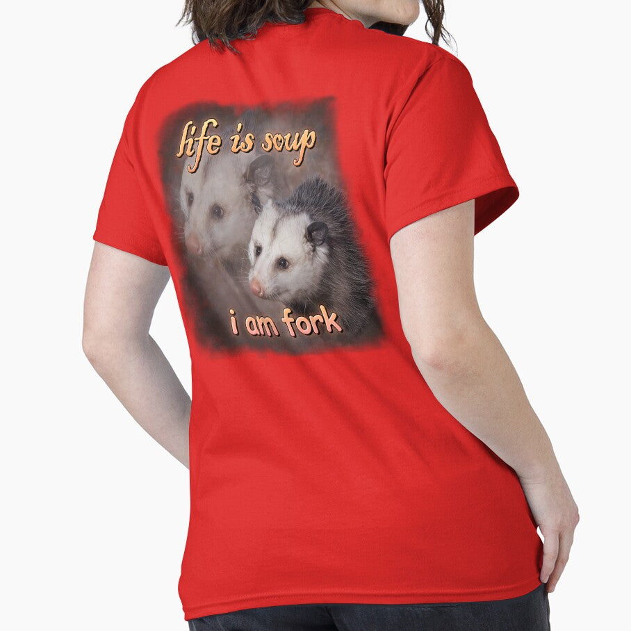 Life is soup, I am fork possum word art by snazzyseagull