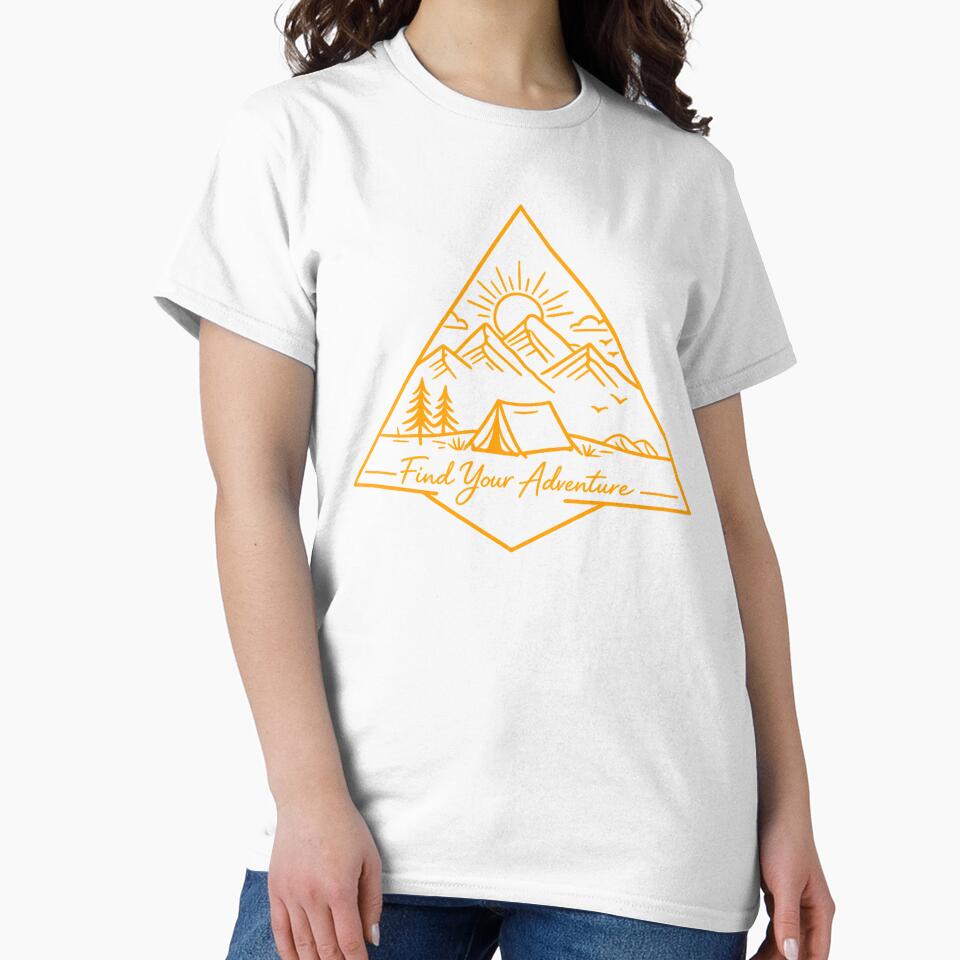 Find Your Adventure | Minimalist yellow outline print by Masha_D