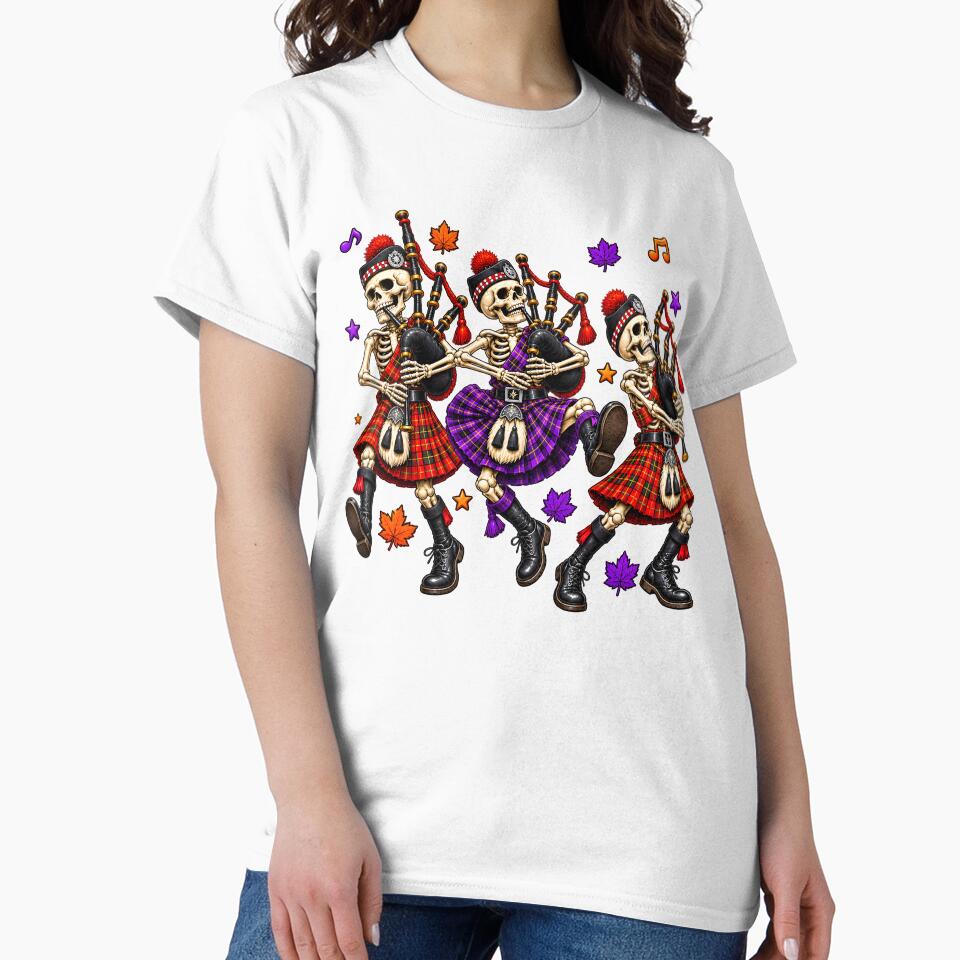 Scottish Skeleton Bagpipers Halloween by SMalcolmDesigns