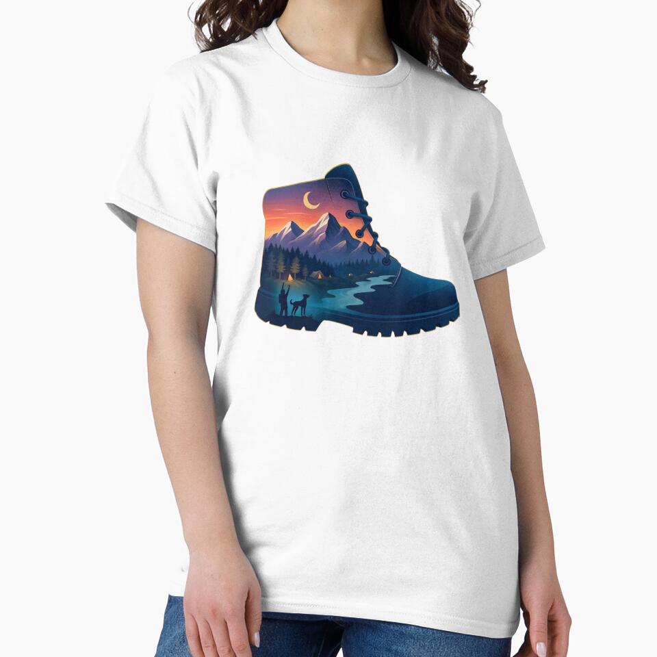 Trailblazer Hiking Boot and Mountain Design by wildexperience